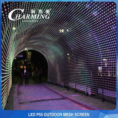 Multiscene IP65 LED Net Screen , Aluminum Alloy Flexible LED Curtain Display