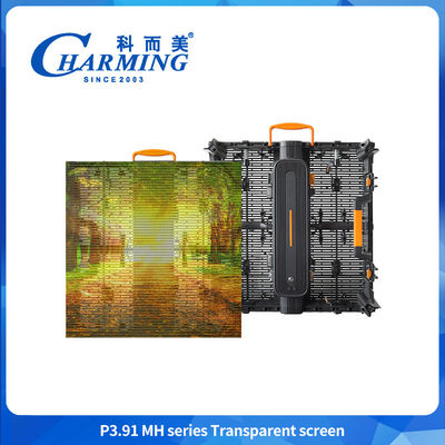 P3.91 Led display Screen Full Colo500*500mm Lightweight  Aluminum Transparent Led Storefront