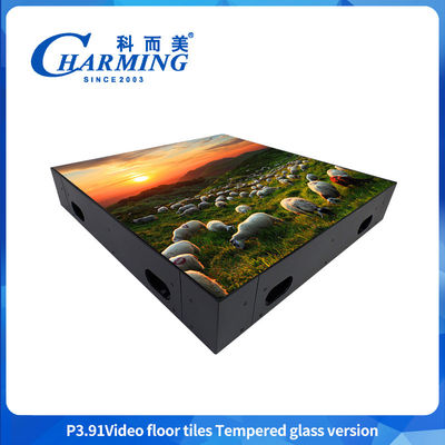 Decorative Led String Floor Screen Display P3.91 With Glass Cover Strong And Waterproof