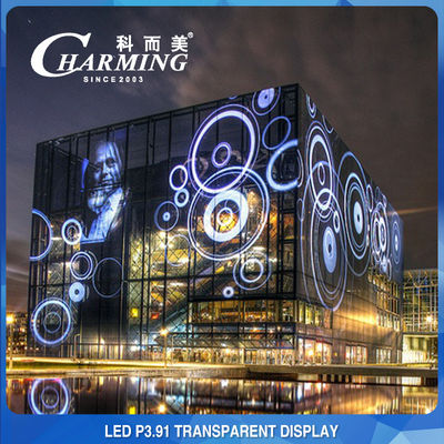 IP65 Waterproof Transparent LED Wall , Anti Collision Transparent Video Glass Screen