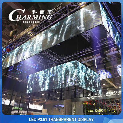 IP65 Waterproof Transparent LED Wall , Anti Collision Transparent Video Glass Screen