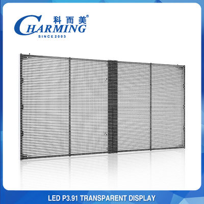 Charming Outdoor Transparent LED Wall Display Anti Collision 500x1000mm