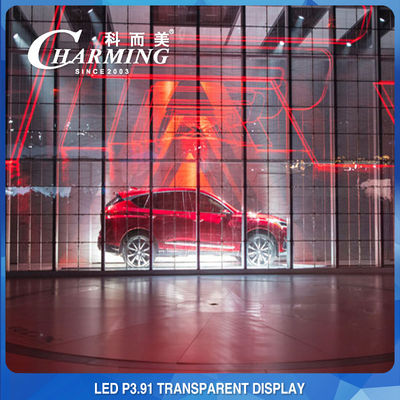 High Permeability Full Color LED P3.91 Indoor Transparent Screen Energy Saving for Various Occasions