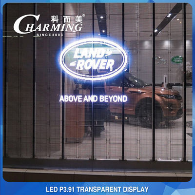 Indoor 1920-3840Hz Transparent LED Video Wall Glass Screen For Advertising