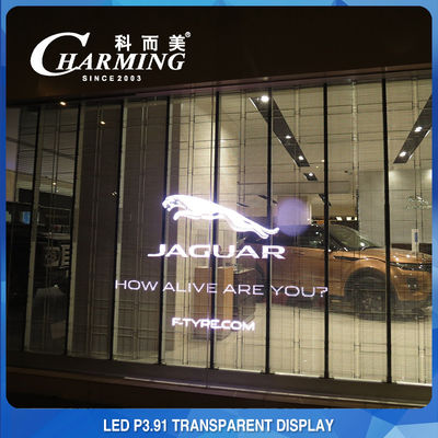 Dustproof HD Transparent LED Video Wall Window Display Lightweight P3.91