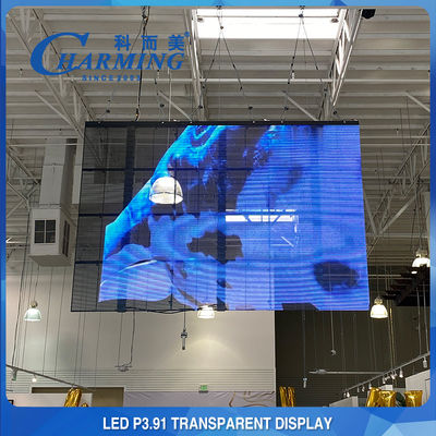3D P3.91-7.8 Transparent LED Video Wall Glass Screen Cast Aluminum Material