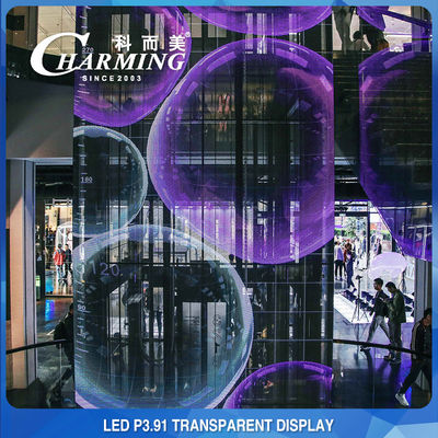 Aluminum Alloy 16 Bit Transparent LED Display , SMD2020 LED See Through Screen
