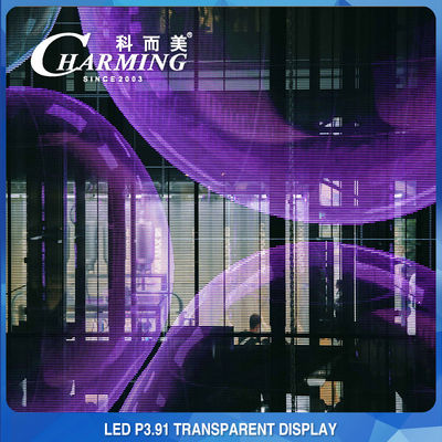 Shopping Mall Advertisement P3.91 Transparent LED Video Wall 4K Indoor