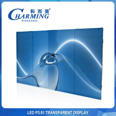 Shopping Mall 3D LED Glass Screen Advertising P3.91 Transparent LED Video Wall Display