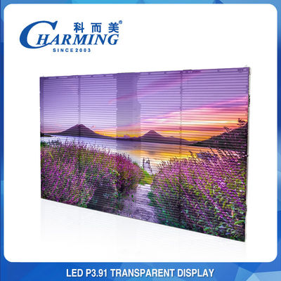 High Permeability Full Color LED P3.91 Indoor Transparent Screen Energy Saving for Various Occasions