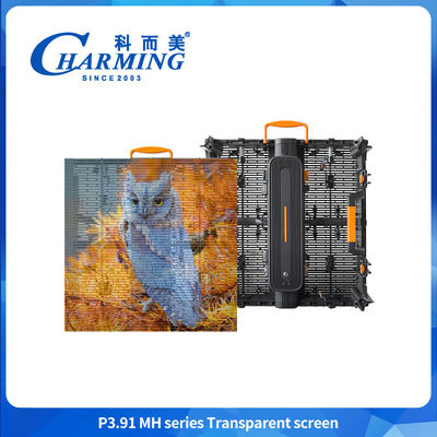Screen Transparent Film Glass Wall For Advertising Video Flexible Window Panel High Digital  3D P3.91 Led Indoor
