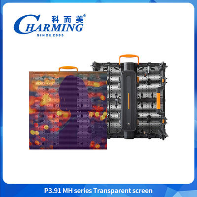 Outdoor LED Curtain Display Transparent 3.91mm Glass Window Video Wall For Building