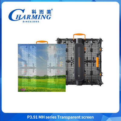 Indoor Outdoor P3.91 Transparente Curtain Window Glass Led Video Wall Display High Brightness Transparent Led Screen