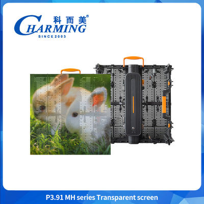 LED Flexible Transparent Film Display P3.91 Clear Screen Glass Display Showcase With Led Light