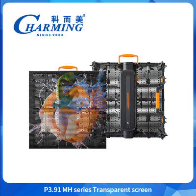 High Brightness P3.91 MH Outdoor Curtain Shop Window Glass TV LED Panels Mesh Display Transparent LED Screen