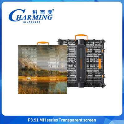 High Brightness P3.91 MH Outdoor Curtain Shop Window Glass TV LED Panels Mesh Display Transparent LED Screen