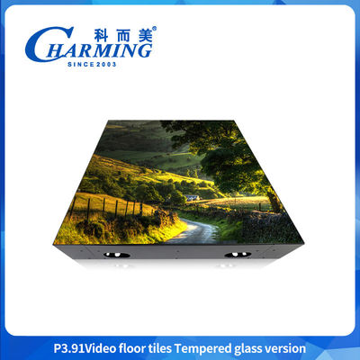 500*500mm Indoor And Outdoor Advertising Dance Floor Wedding Banquet Party Glass Material 200W Led Video Floor Tile Screen