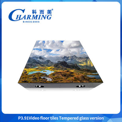 Glass + Gob Cover + Iron Frame Can Bear 500kg/㎡ External Video Floor Tile Wall Panel Rental Dance Floor LED Display