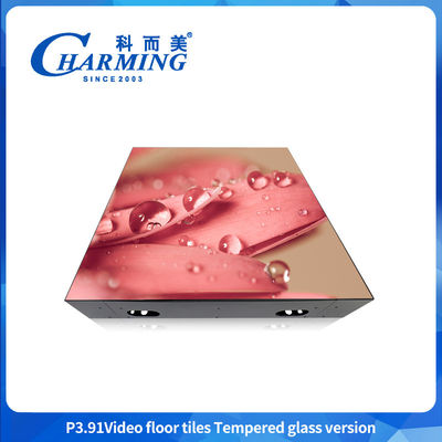 4K Wedding Dance Floor SMD1921 P3.91 LED 3D Interactive Effect Gob Craft Luminous RGB Full Color Glass Material LED Video Floor Tile