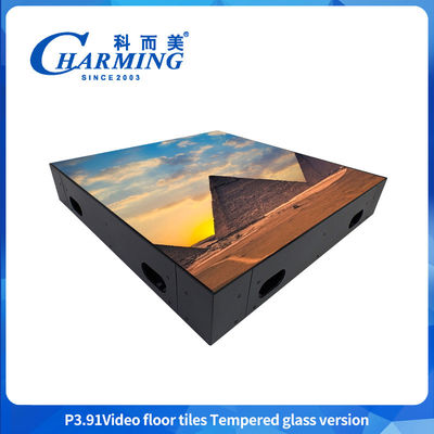 P3.91 LED video floor tiles Interactive video floor tiles high grey level and realistic effects LED video floor tile