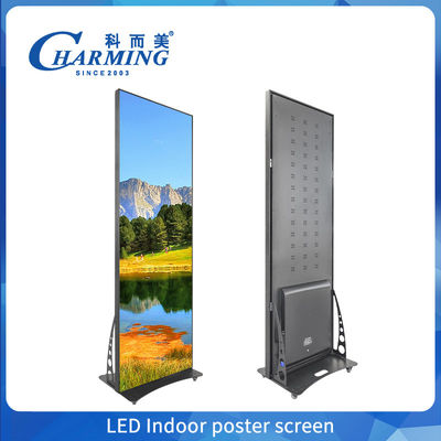 Movable 4k LED Poster Display Screen P1.86, P2 Advertising LED Video Wall Display