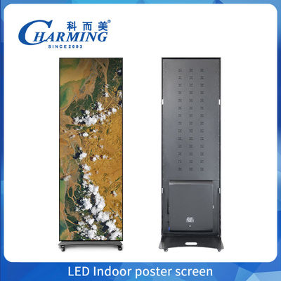 Movable 4k LED Poster Display Screen P1.86, P2 Advertising LED Video Wall Display
