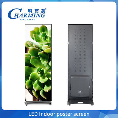 Full Color P2.5 P1.86 P2 Indoor Led Poster Display Screen Wifi USB Floor Standing Led Advertising Digital Poster Display