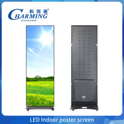 Full Color Led 640X1920mm P2 P1.86 P2.5 P3 Flooring Standing Led Poster Wifi Usb Movable Mirror Poster Display Panels