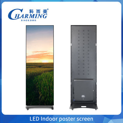 Full Color Led 640X1920mm P2 P1.86 P2.5 P3 Flooring Standing Led Poster Wifi Usb Movable Mirror Poster Display Panels