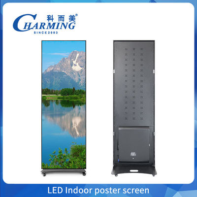 Full Color Led 640X1920mm P2 P1.86 P2.5 P3 Flooring Standing Led Poster Wifi Usb Movable Mirror Poster Display Panels