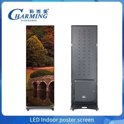 Hot Selling Advertising Led Poster Screen With Wheels Flooring Standing