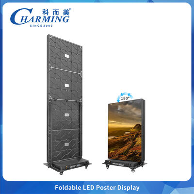 Foldable Indoor LED Video Wall Display P1.86 P2 P2.5 with 25% Less Packaging Space and 360° Universal Wheels for Easy Mobility