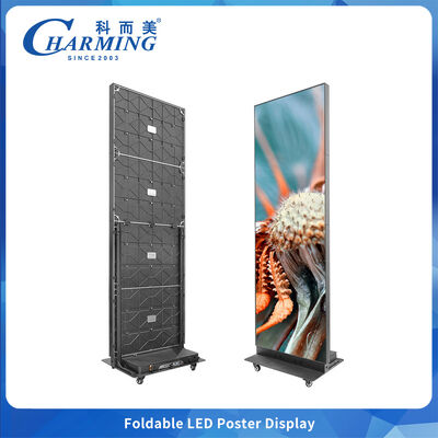 SMD2020 P2.5 Foldable LED Poster Screen with 800CD/m2 Brightness and Aluminum Alloy Material