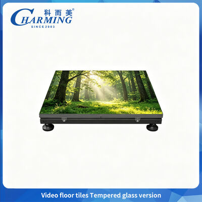 Front IP65 Protection Tempered Glass Dance Floor LED Choose Foot Cup or Track Mounting