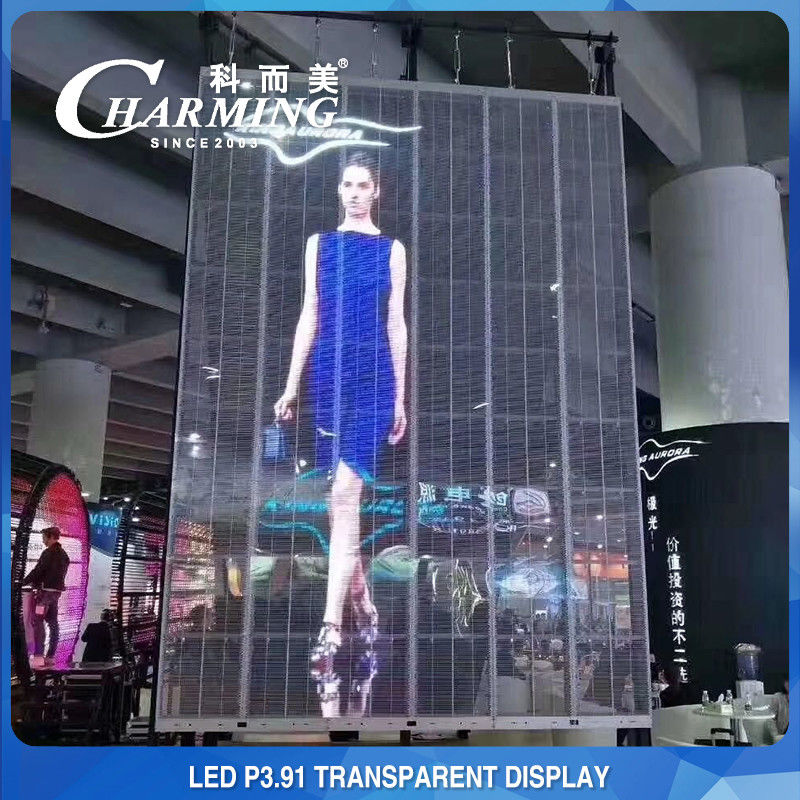 Full Color Transparent LED Video Wall 1000X500mm P3.91 Outdoor LED Display Cabinet