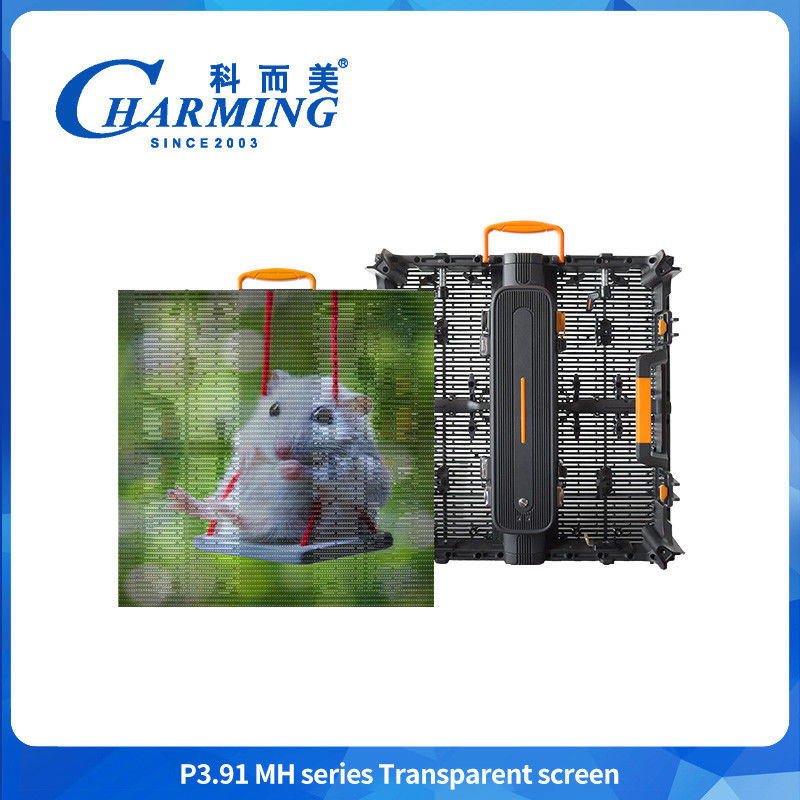 P3.91 Windproof Net Led Panel Multiscene 500*500mm Transparent Advertising Screen