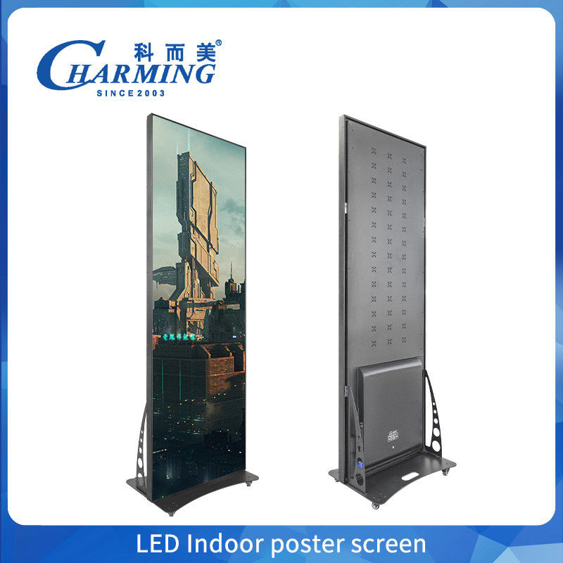 Movable 4k LED Poster Display Screen P1.86, P2 Advertising LED Video Wall Display