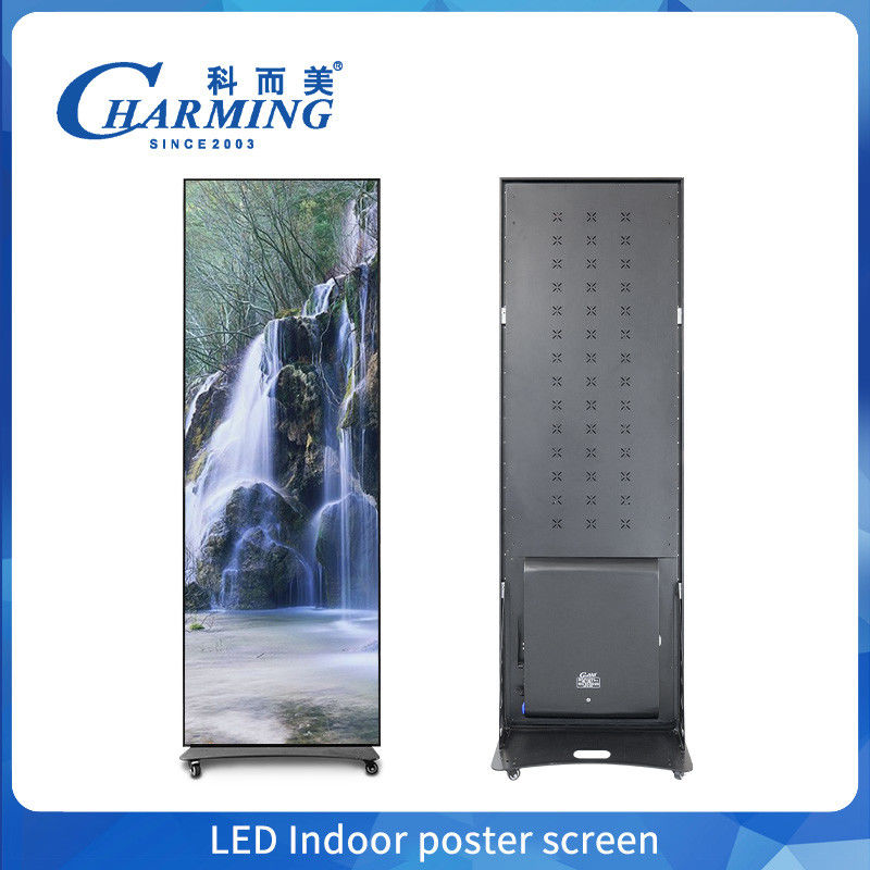 Full Color P2.5 P1.86 P2 Indoor Led Poster Display Screen Wifi USB Floor Standing Led Advertising Digital Poster Display