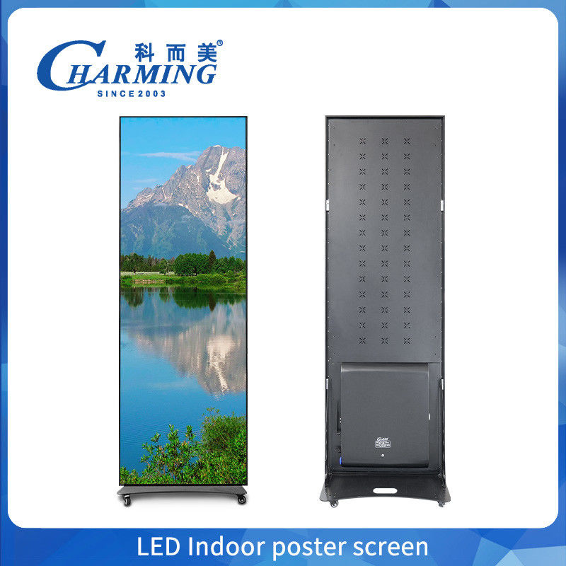Full Color Led 640X1920mm P2 P1.86 P2.5 P3 Flooring Standing Led Poster Wifi Usb Movable Mirror Poster Display Panels