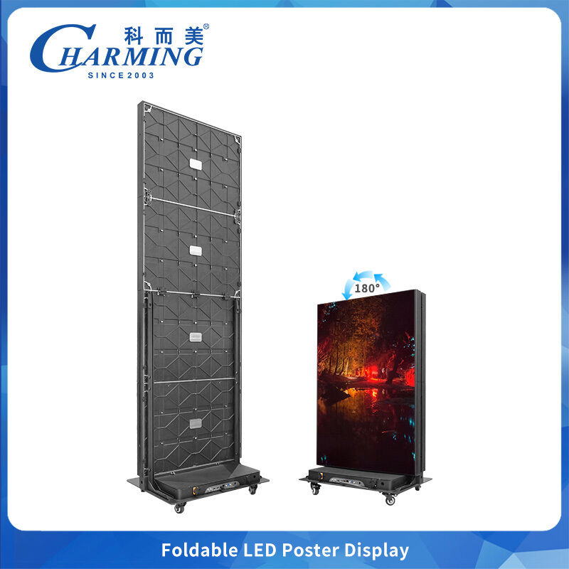 Dual-Sided Foldable LED Video Wall Display with P1.86 P2.5 Pixel Pitch and 657x2075mm Cabinet Size Featuring Quick Edge Lock