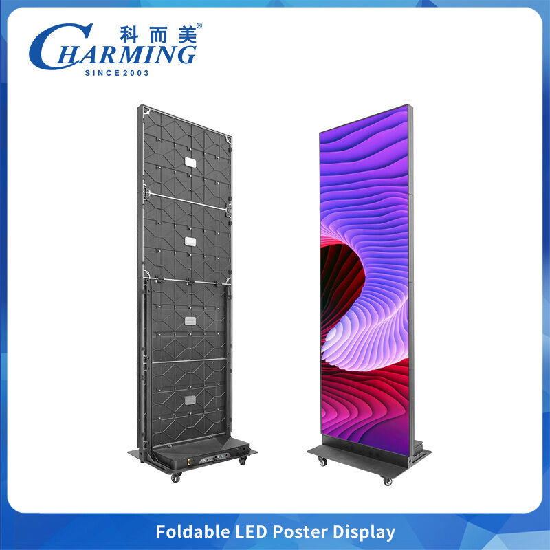 Indoor P1.86 P2 P2.5 Foldable Standing Poster LED Display with Wheel Video LED Display Advertising LED Screen