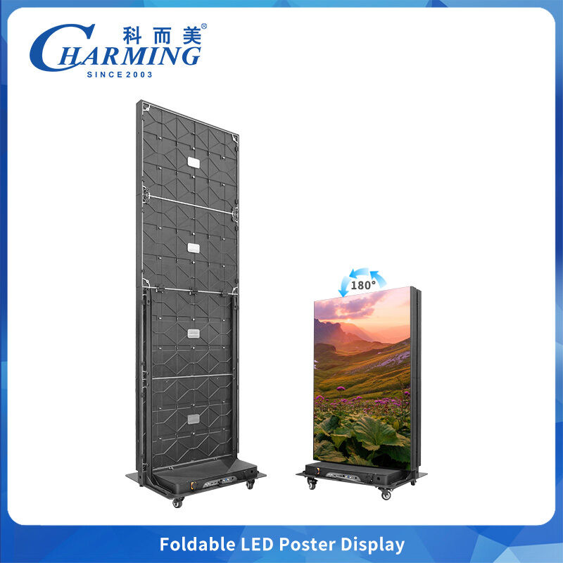 Foldable LED Video Wall Display P1.86 P2.5 with 360° Universal Wheels for Easy Mobility