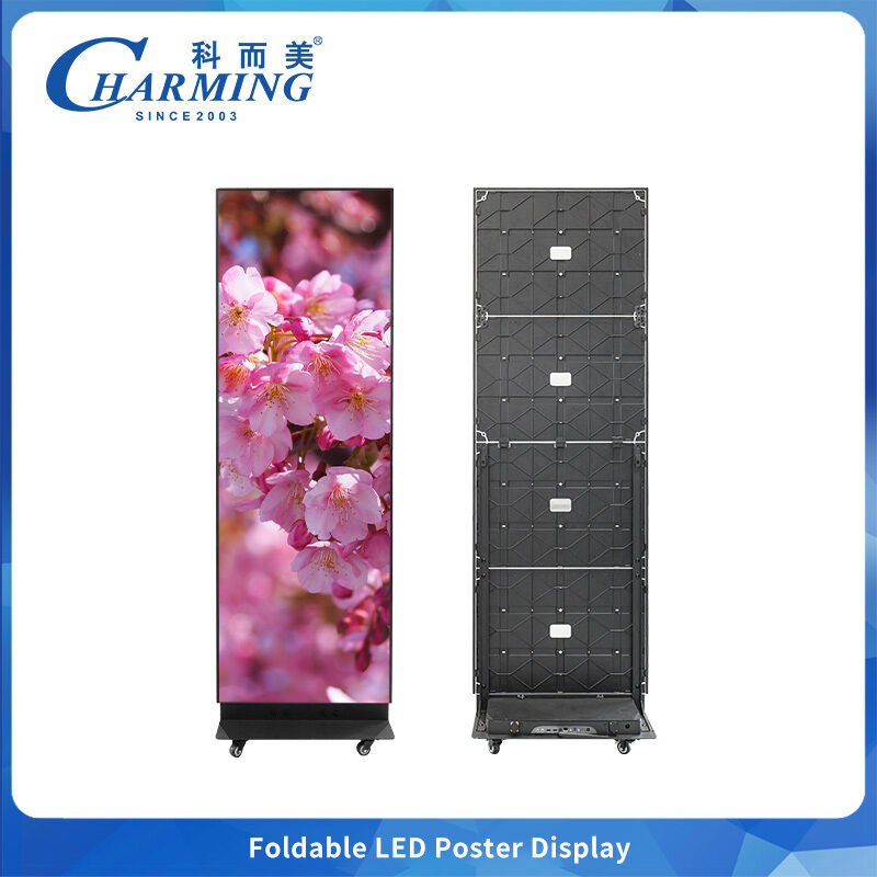 Indoor Foldable LED Poster Display P1.86 P2 P2.5 600cd/m² 7680Hz Front Maintenance Aluminum Cabinet 