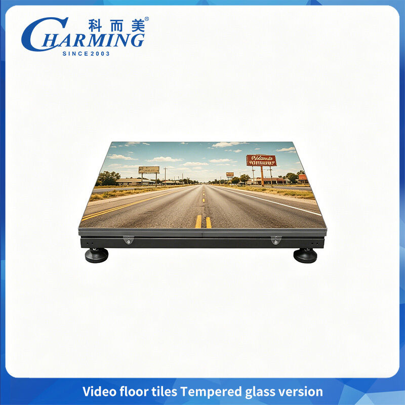 High-Refresh Tempered Glass LED Floor Display delivering flicker-free visuals and easy post-maintenance for broadcast studios and rental staging