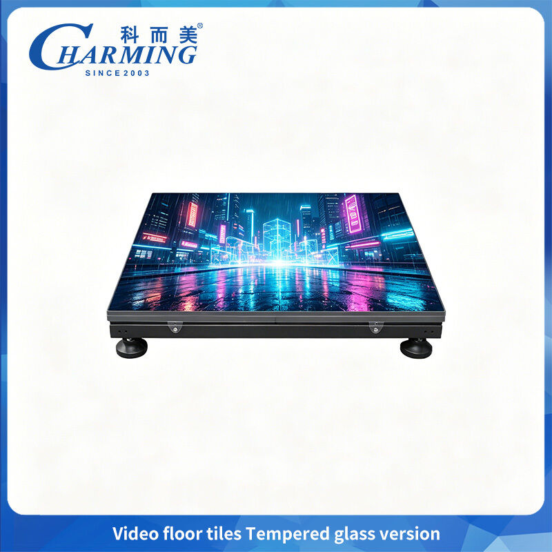 500x1000mm High Performance P3.91 LED Video Floor Tiles / Tempered Glass Interactive Dance Floor
