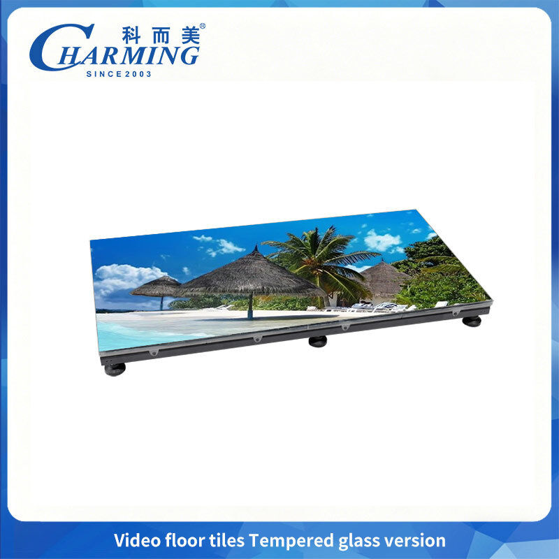 Tempered Glass LED Video Floor with P3.91 Pixel Pitch 7680Hz High Refresh Rate and IP65 Waterproof for Nightclub Events