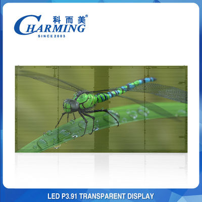 500x1000mm Full Color 4K Transparent Glass Display Waterproof