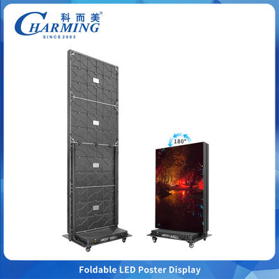 Dual-Sided Foldable LED Video Wall Display with P1.86 P2.5 Pixel Pitch and 657x2075mm Cabinet Size Featuring Quick Edge Lock
