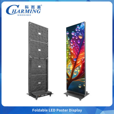 SMD2020 P2.5 Foldable LED Poster Screen with 800CD/m2 Brightness and Aluminum Alloy Material