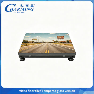 High-Refresh Tempered Glass LED Floor Display delivering flicker-free visuals and easy post-maintenance for broadcast studios and rental staging